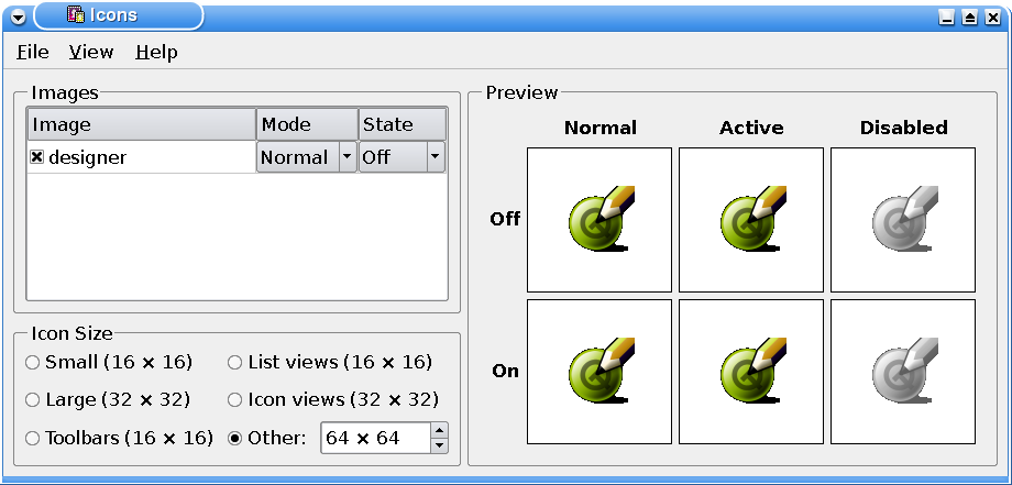 Qt 4.1: Icons Example